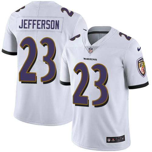 2019 Men Baltimore Ravens 23 Jefferson white Nike Vapor Untouchable Limited NFL Jersey